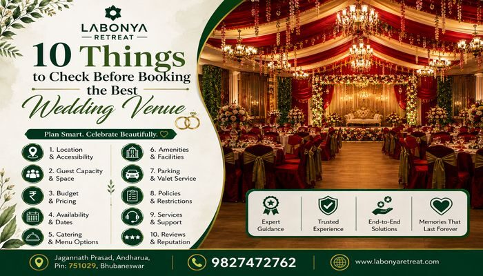 10 Things to Check Before Booking the Best Wedding Venue